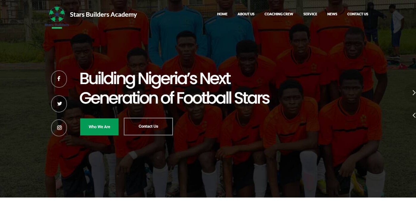 Stars Builders Academy is Nigeria’s premier football institution, dedicated to discovering and nurturing the nation’s next generation of football stars.